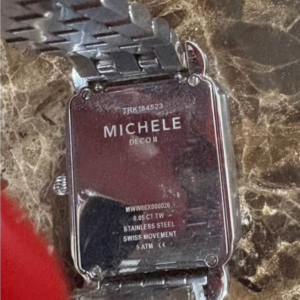 Michele Silver Rectangular Timepiece - image 2